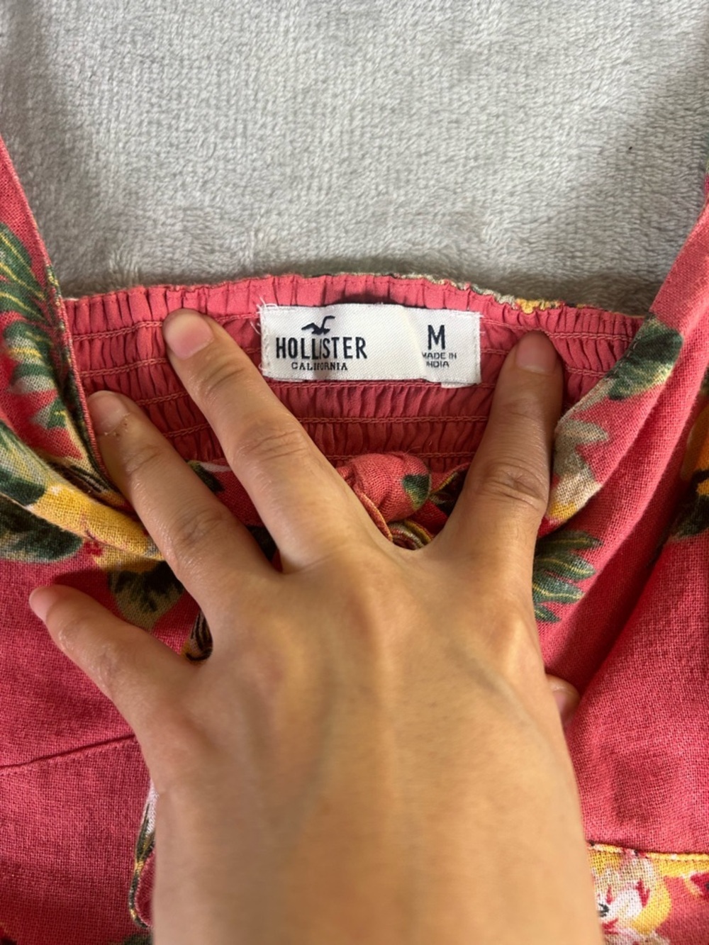 Hollister linen blend Pink Floral Tie-Front Mini Dress - Picture 4 of 12